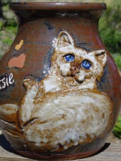 custom cartoon cat ceramic pet urn