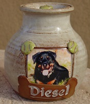 photo pet dog urn with bone