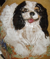 king charles spaniel ceramic custom portrait pet urn