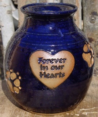 forever in our hearts pet urn in merlin font