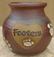 cat urn with paw prints