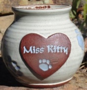 kitty cat ceramic urn