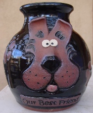 cartoon dog back pet urn